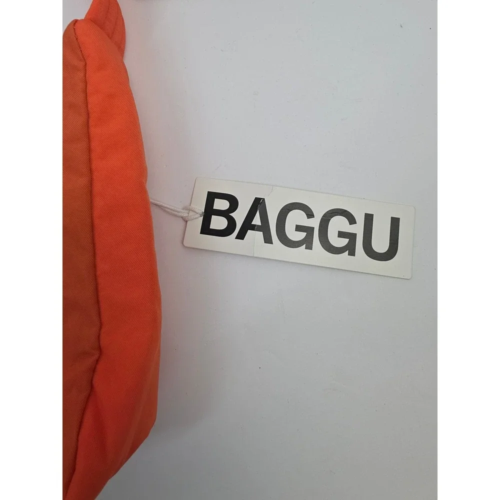 BAGGU Mini Nylon Shoulder Bag Nasturtium Orange Recycled Adjustable Strap NWT